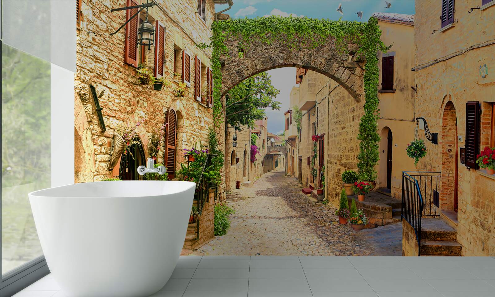 Fotobehang een straat in een historische stad