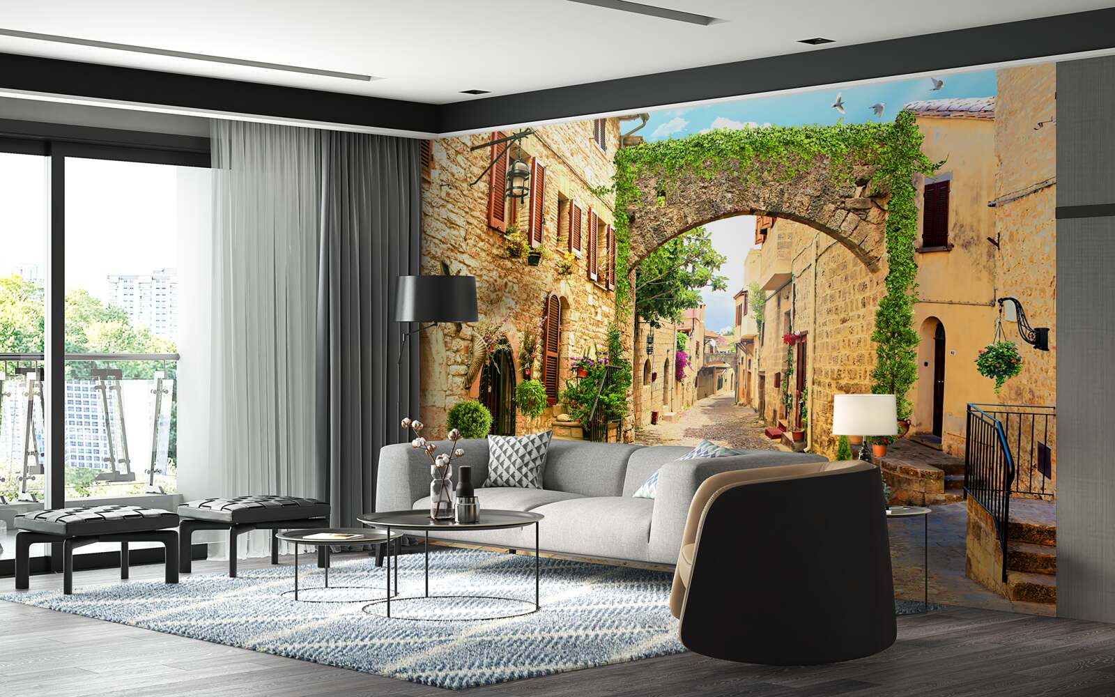 Fotobehang een straat in een historische stad