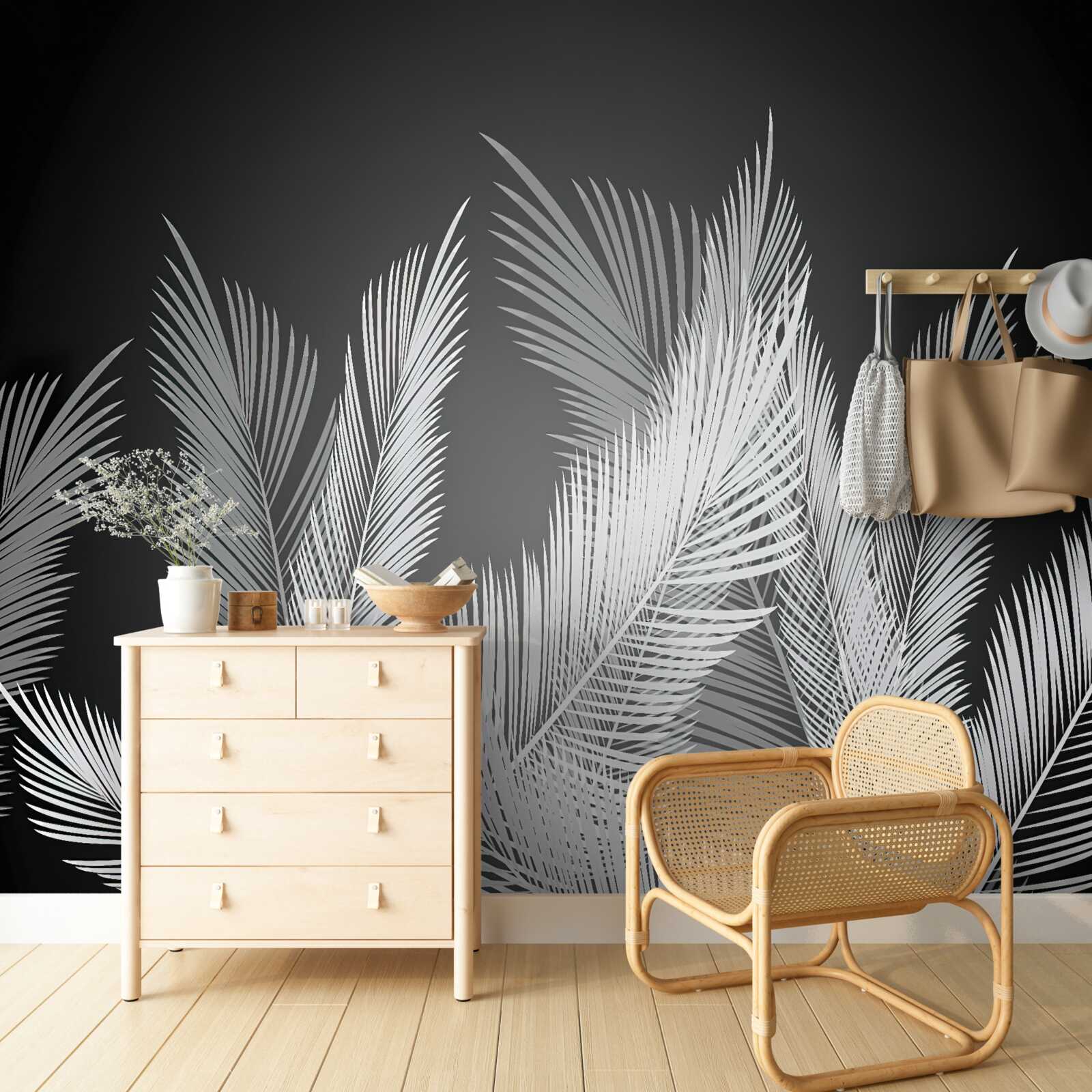 Fotobehang grote, elegante bladeren