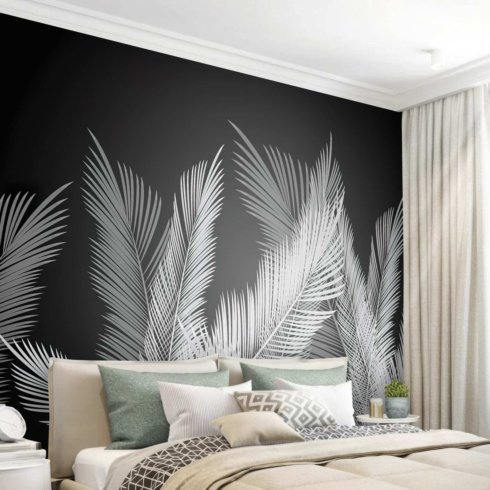 Fotobehang grote, elegante bladeren