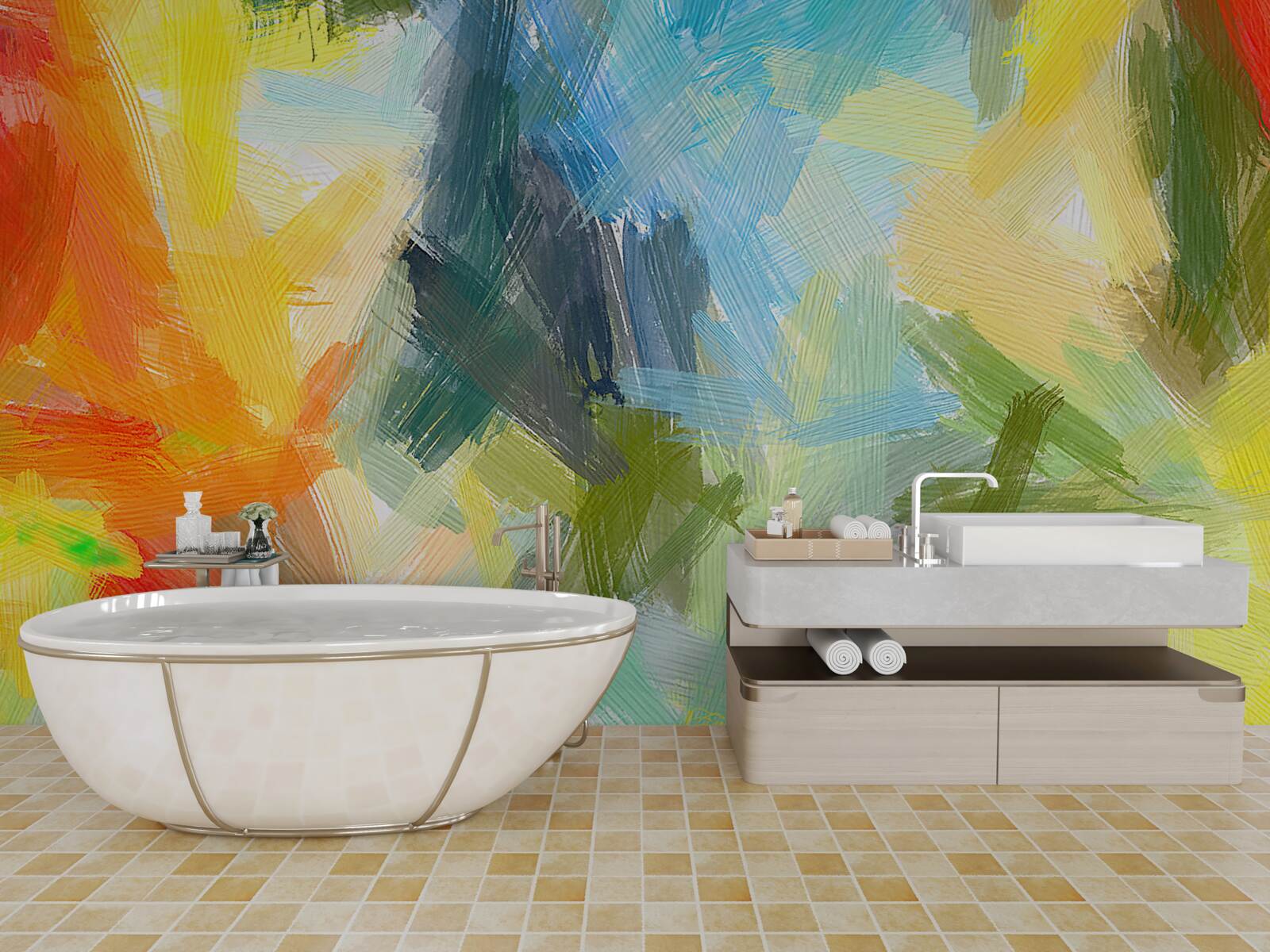 Fotobehang afbeelding in verschillende kleuren