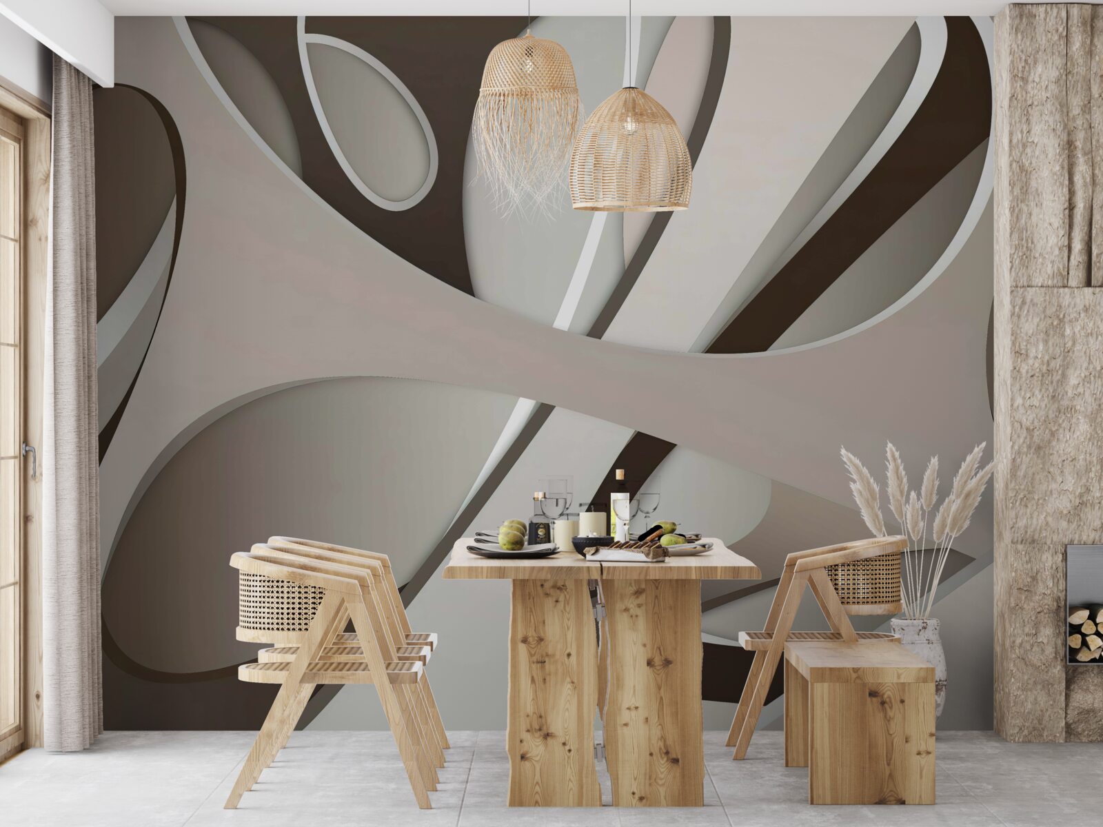 Fotobehang heldere abstracte vorm