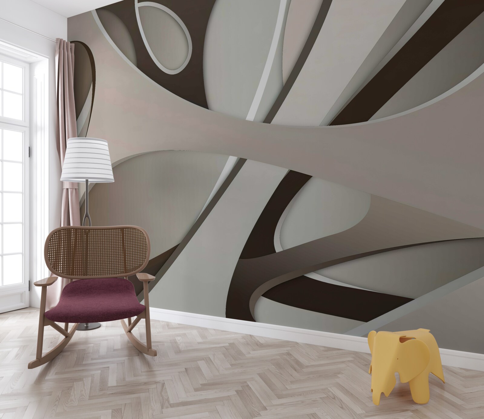 Fotobehang heldere abstracte vorm