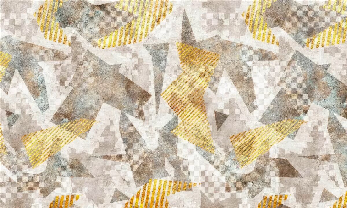 Fotobehang figuren in abstracte vormen en kleuren