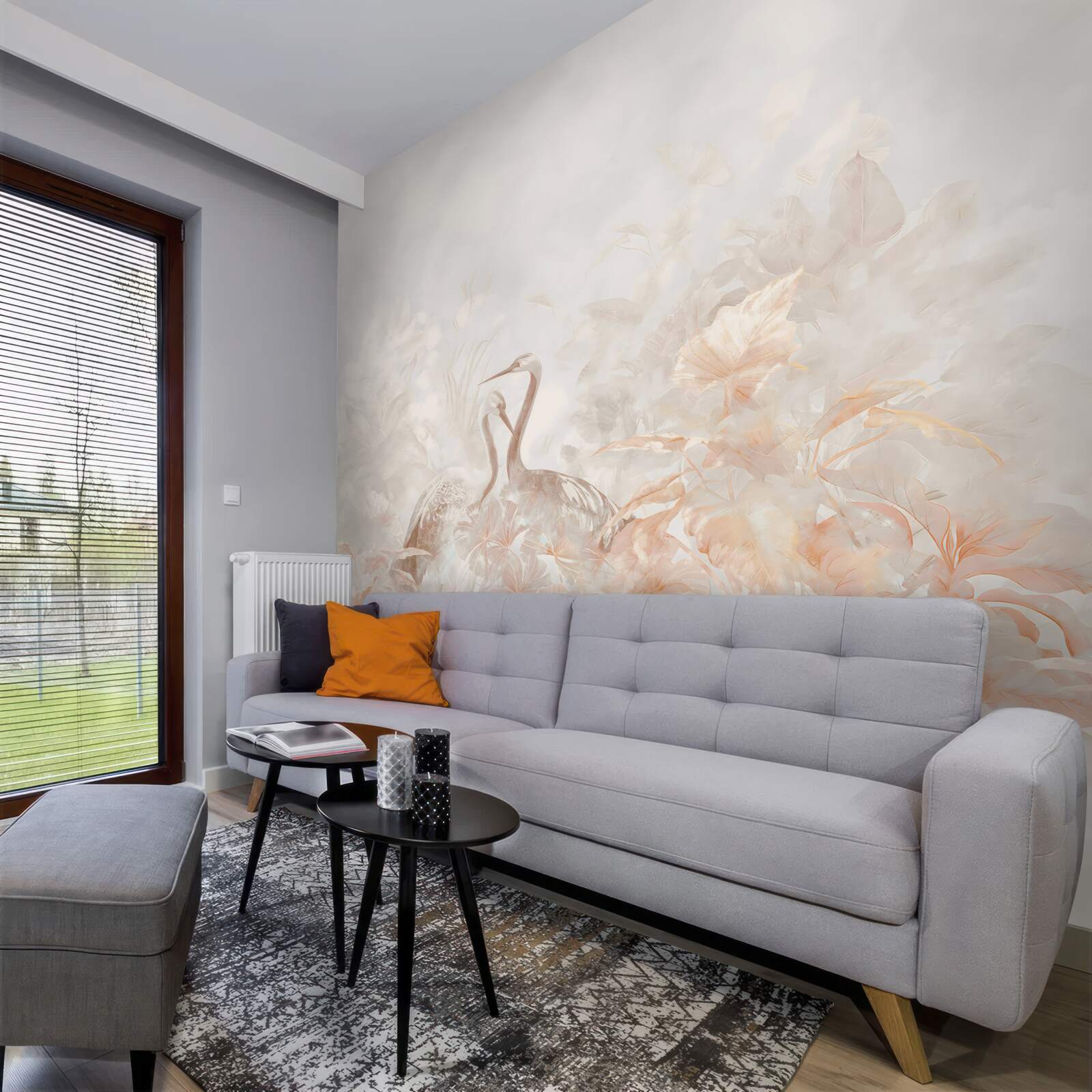 Fotobehang twee vogels tussen het groen