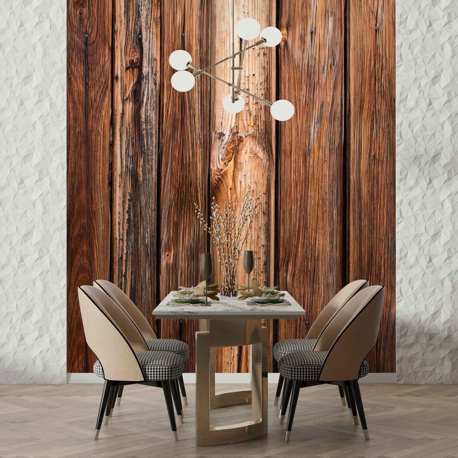 Fotobehang fragment van een houten hek