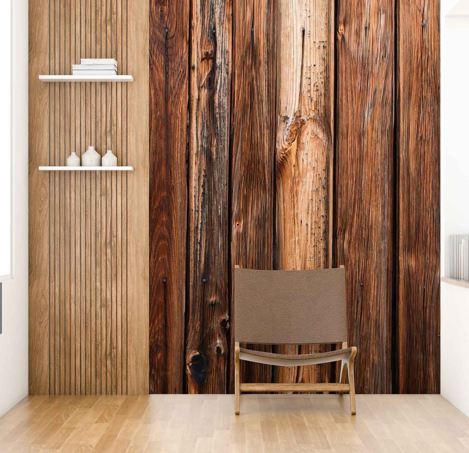 Fotobehang fragment van een houten hek