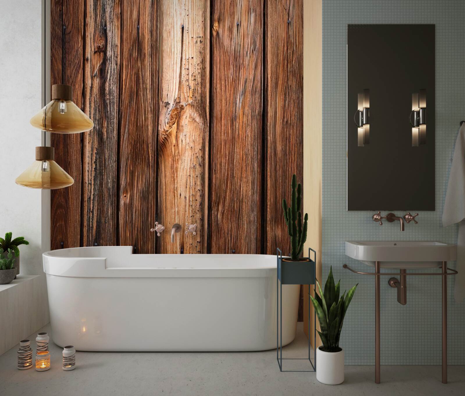 Fotobehang fragment van een houten hek