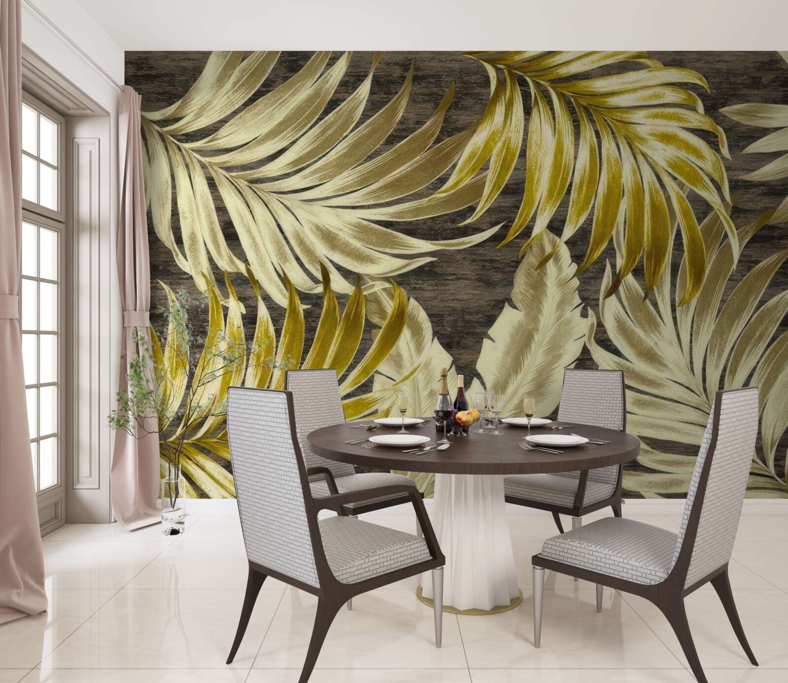 Fotobehang groot bladgoud