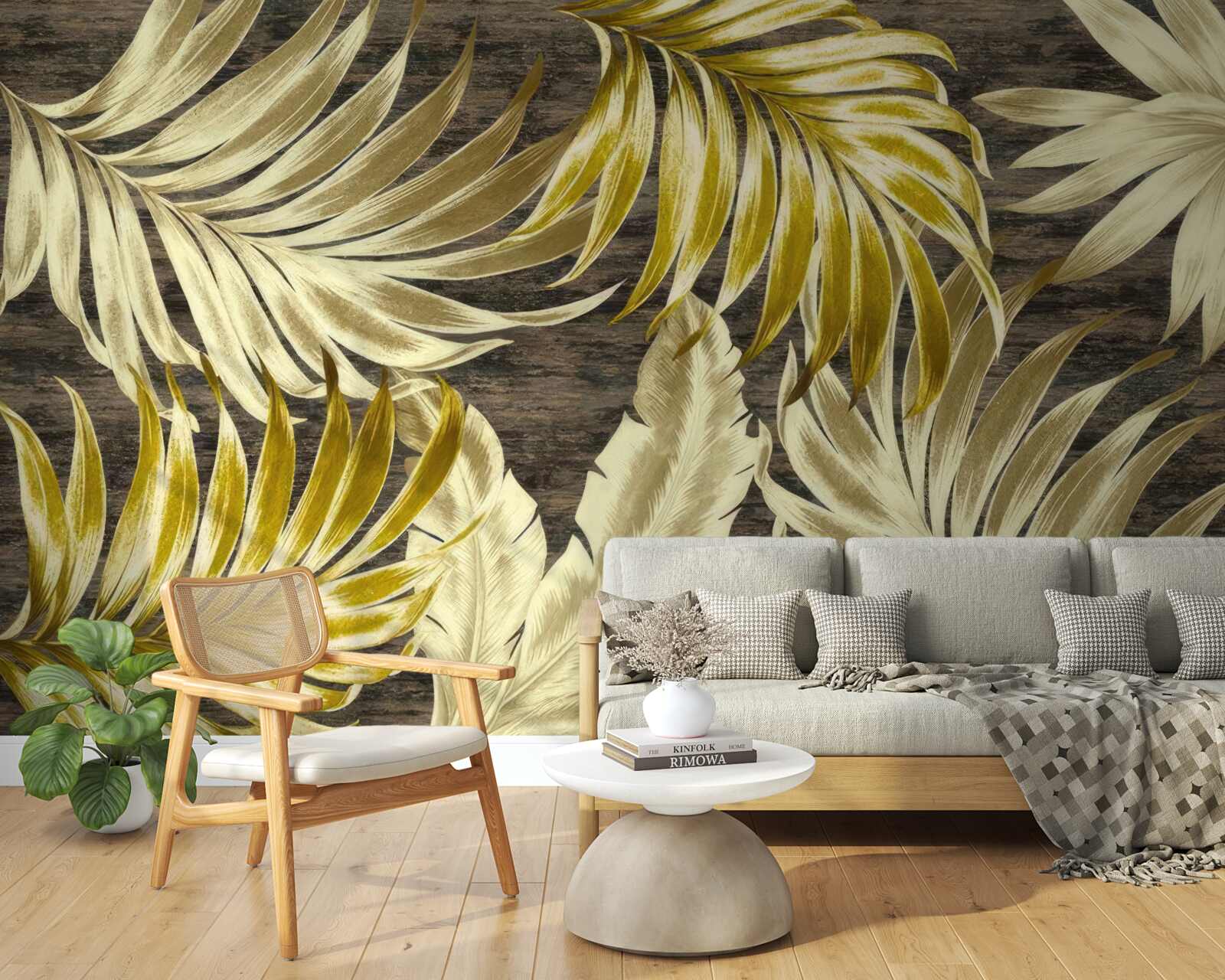 Fotobehang groot bladgoud