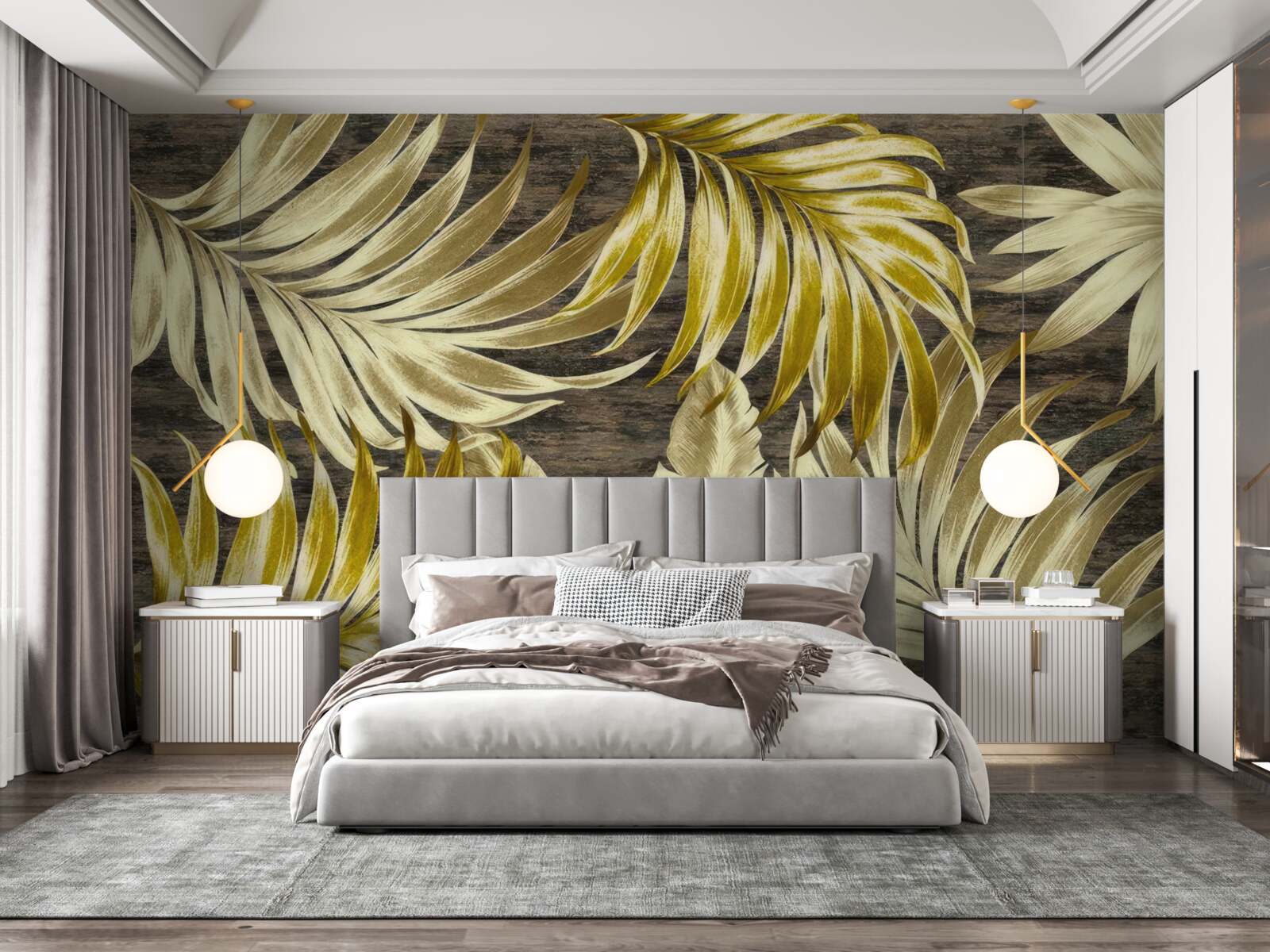 Fotobehang groot bladgoud