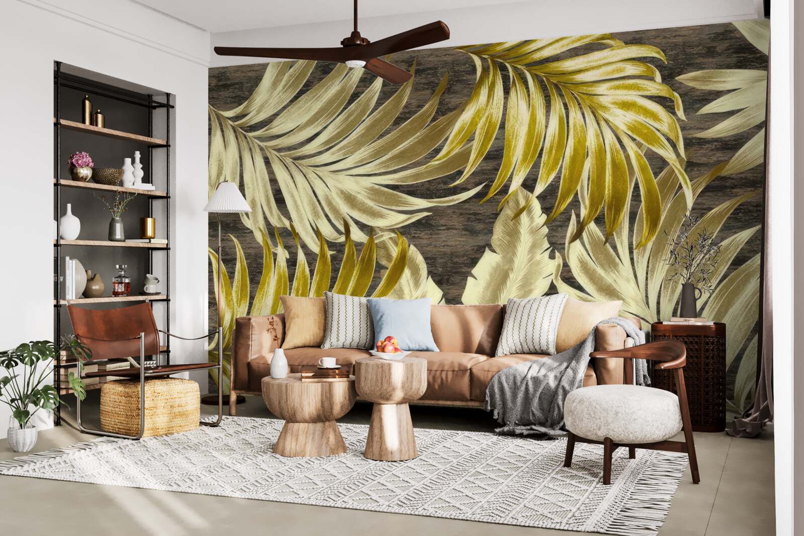 Fotobehang groot bladgoud