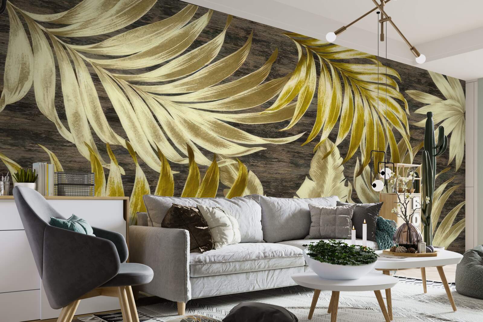 Fotobehang groot bladgoud