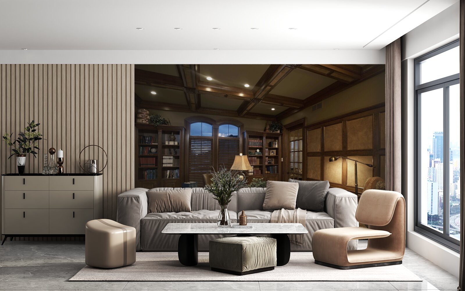 Fotobehang kantoor aan huis met apparatuur