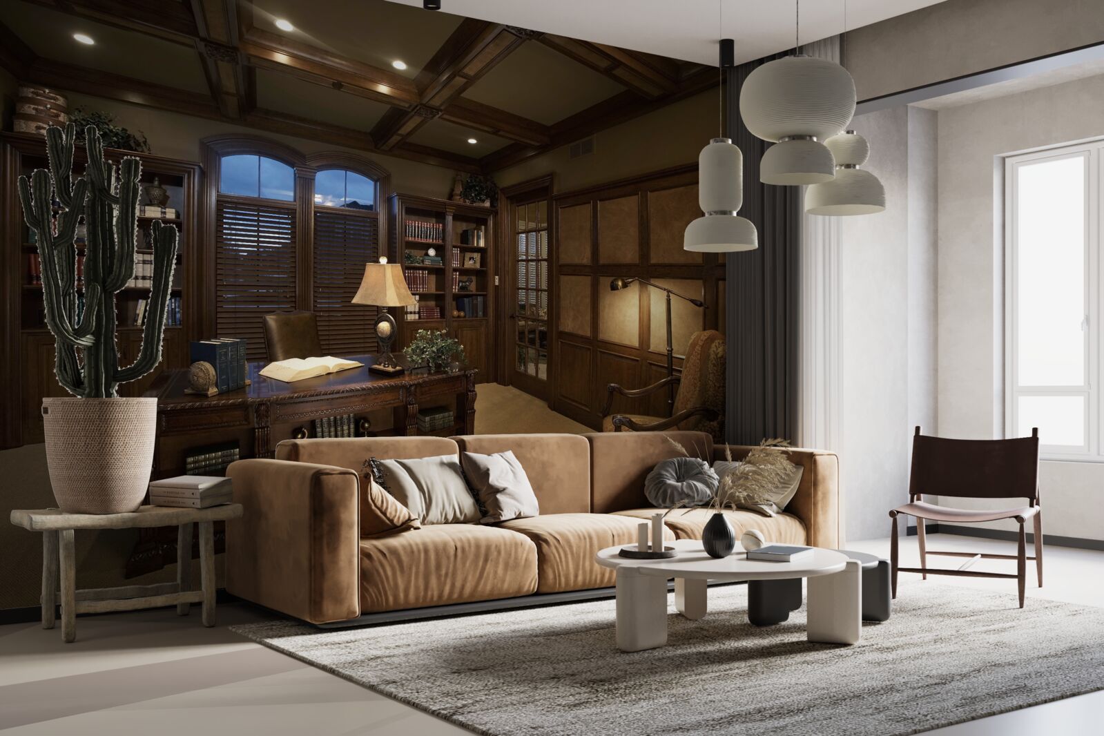 Fotobehang kantoor aan huis met apparatuur