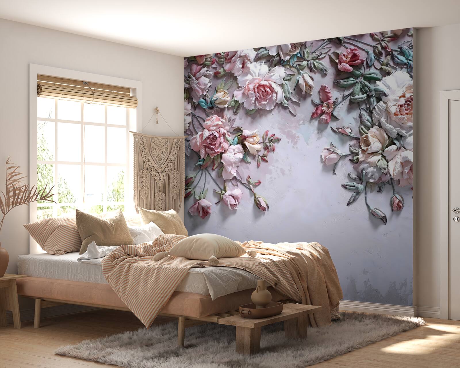 Fotobehang rozen op takken