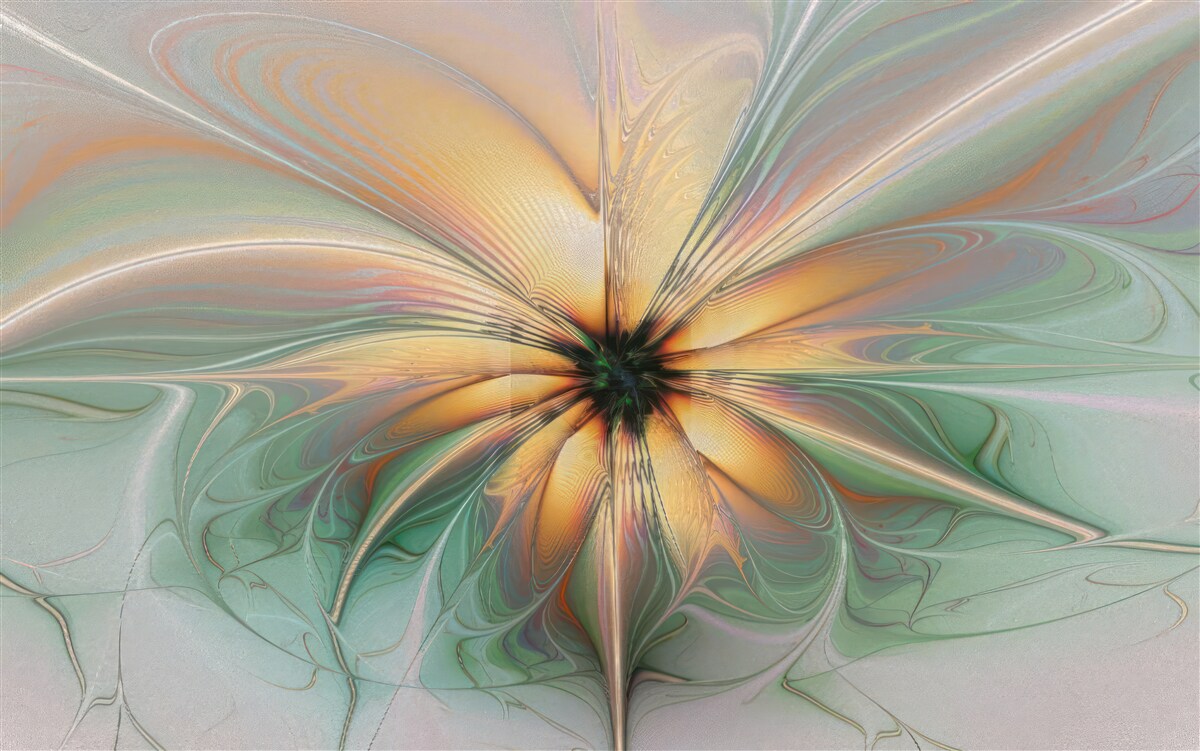 Fotobehang kleuren uitgespreid om een bloem te vormen