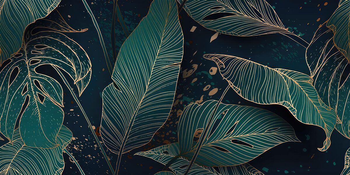 Fotobehang grote groene bladeren