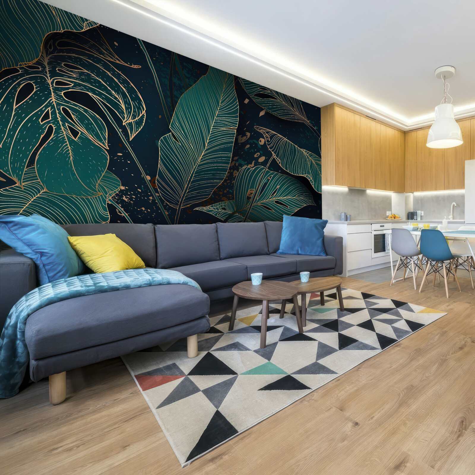 Fotobehang grote groene bladeren