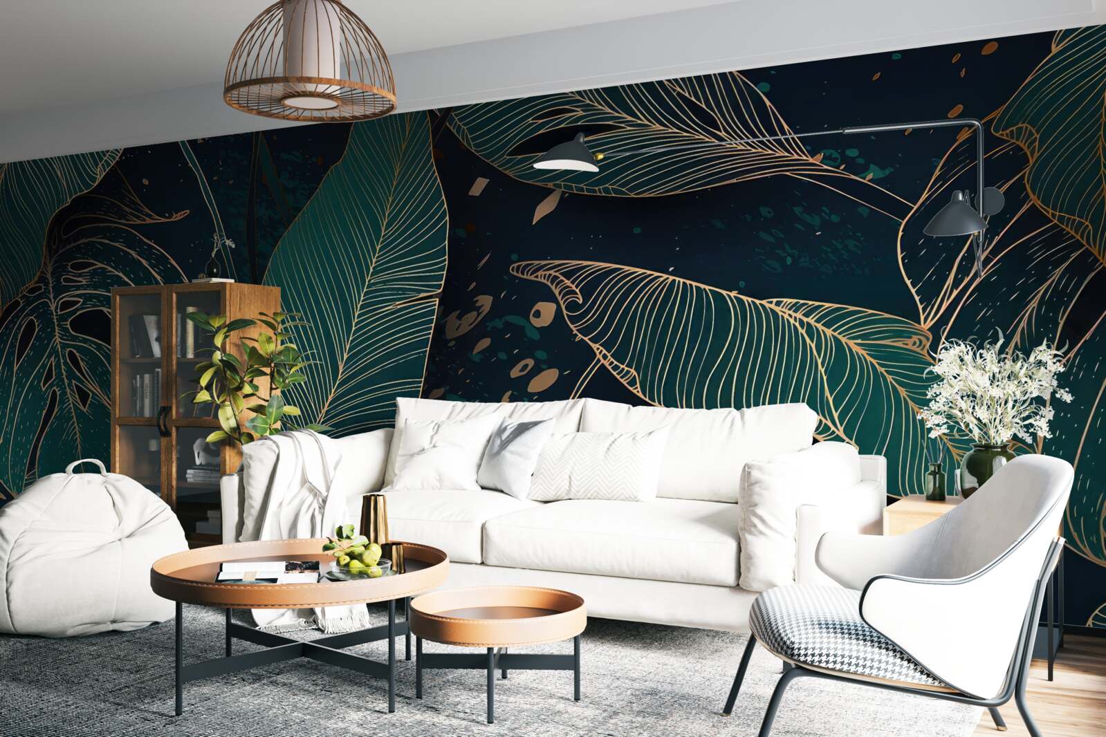 Fotobehang grote groene bladeren