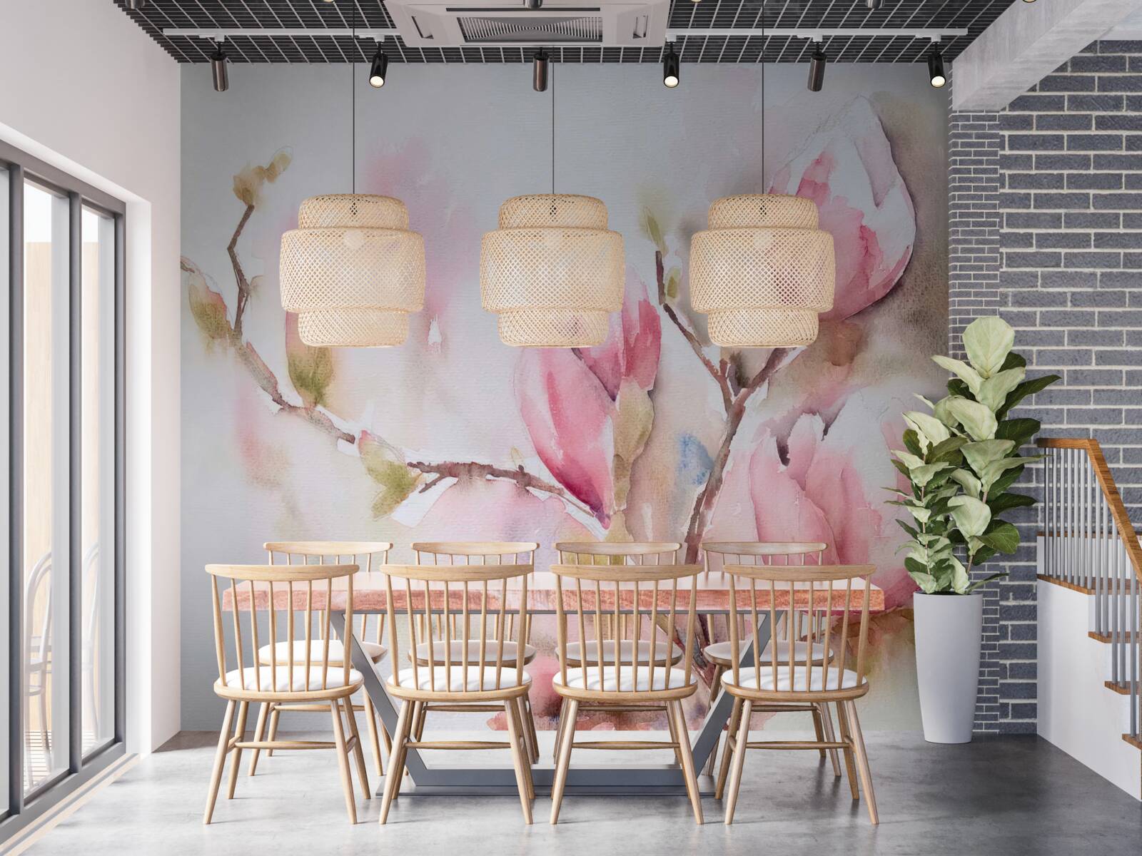 Fotobehang roze knoppen