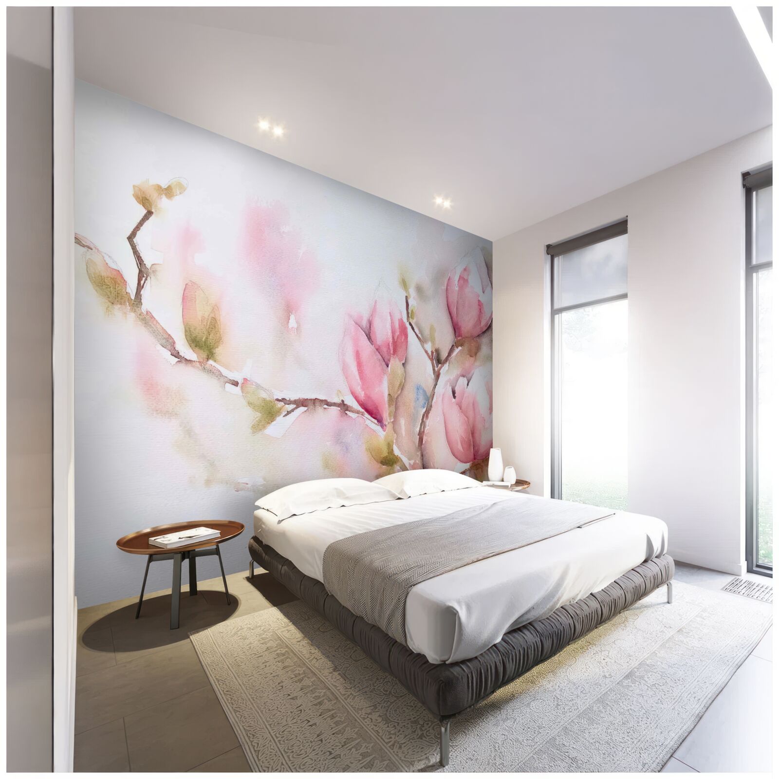 Fotobehang roze knoppen