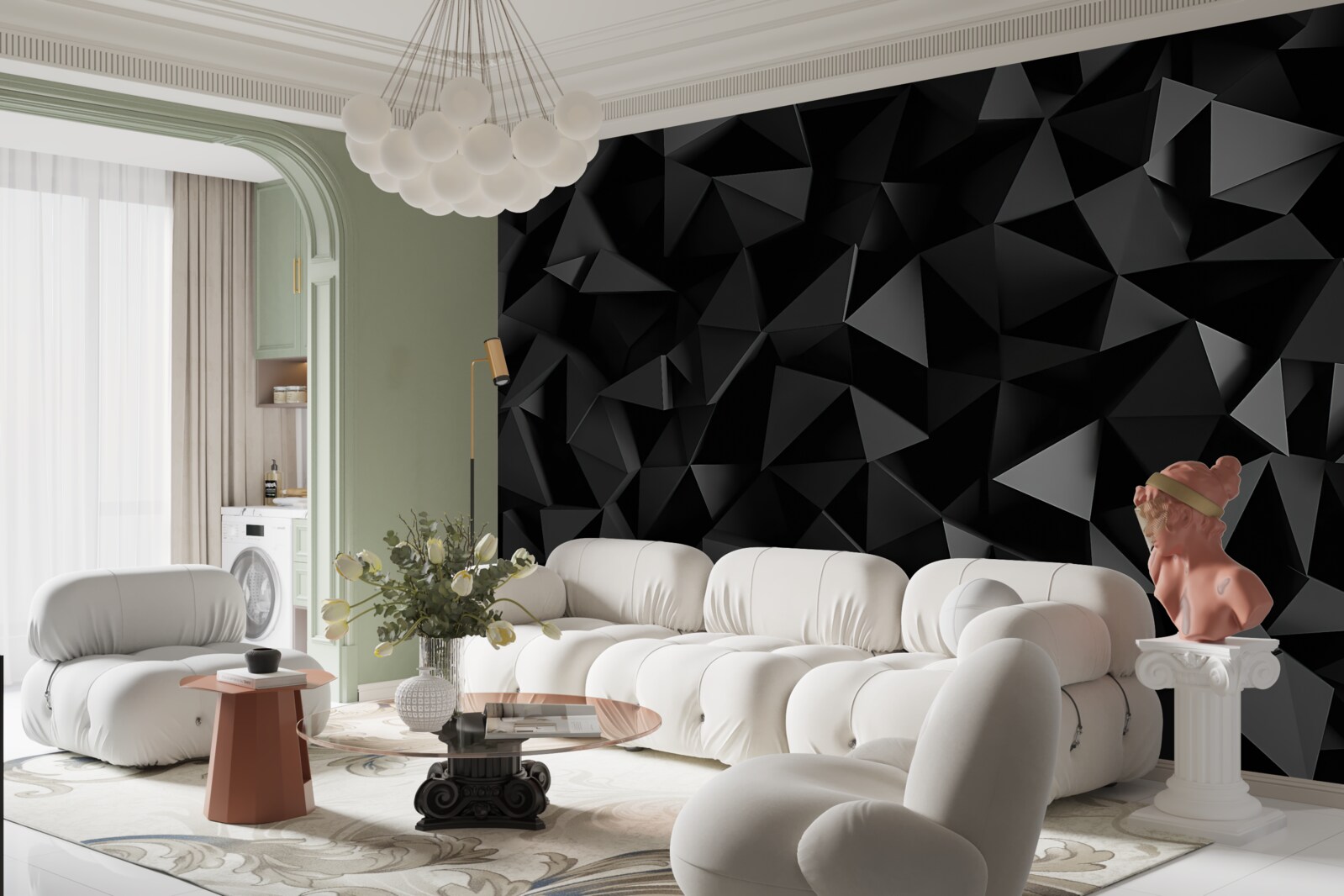 Fotobehang compositie van geometrische vormen