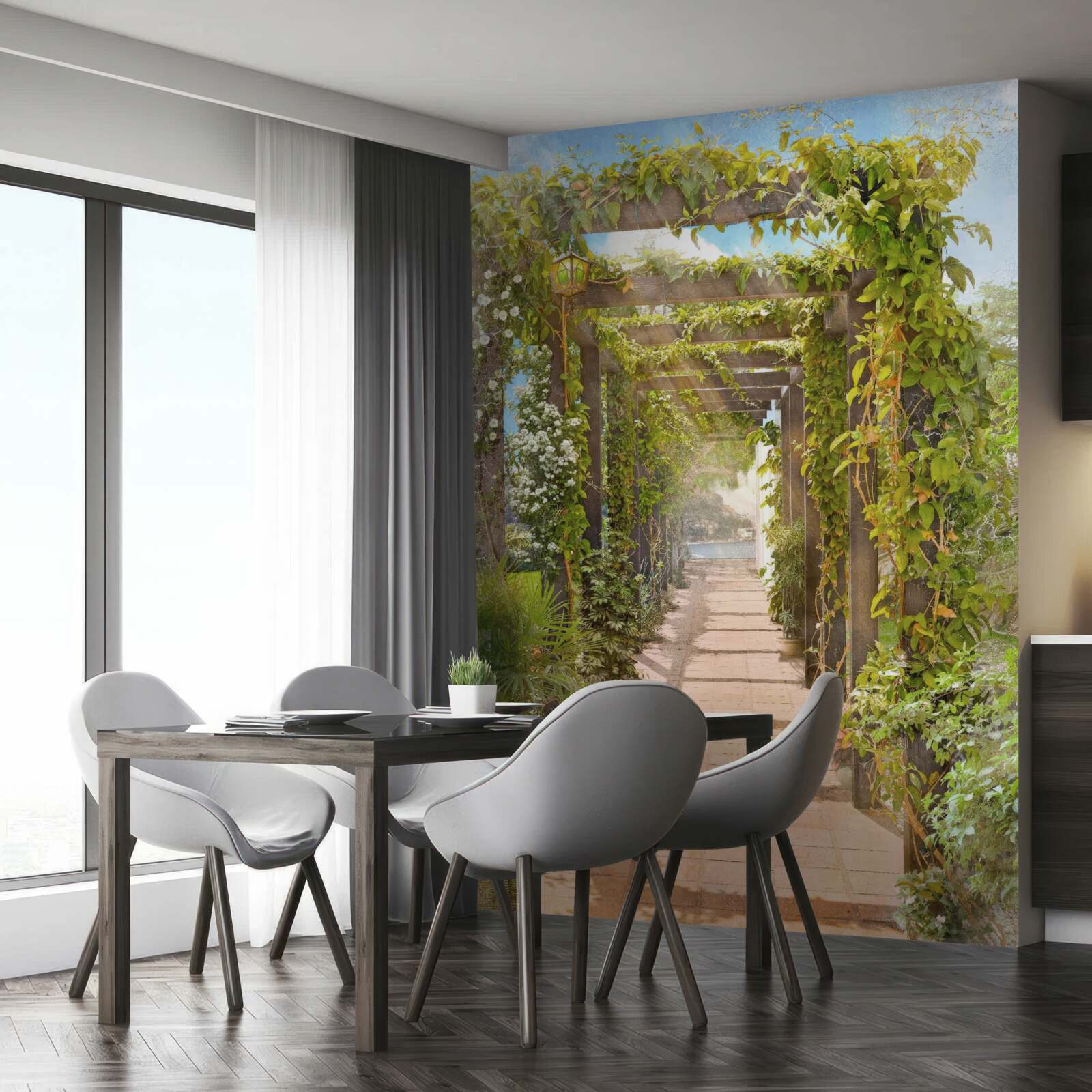 Fotobehang een wirwar van groen oversteken