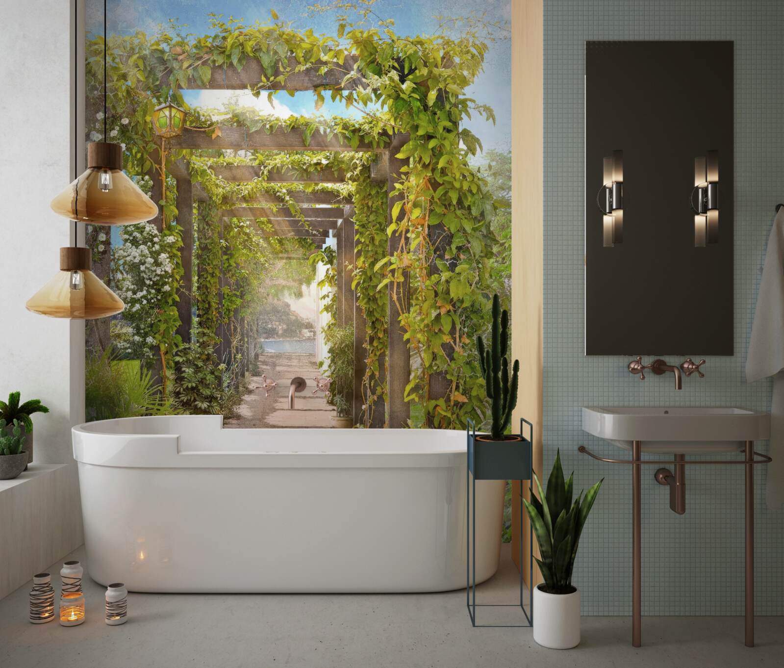 Fotobehang een wirwar van groen oversteken