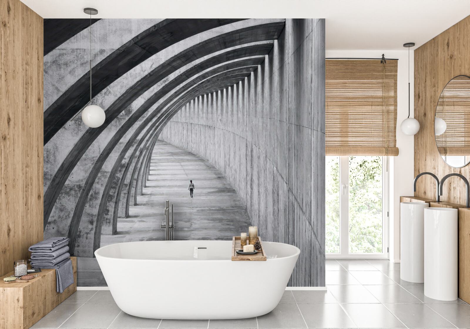 Fotobehang eenheid voor de majestueuze muren van het gebouw