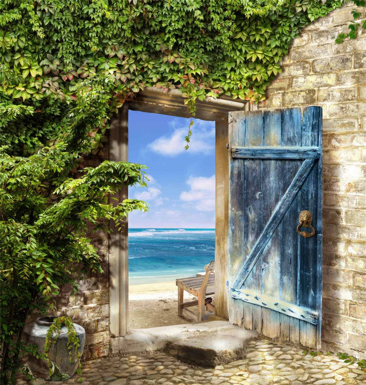 Fotobehang gezellig huis aan zee