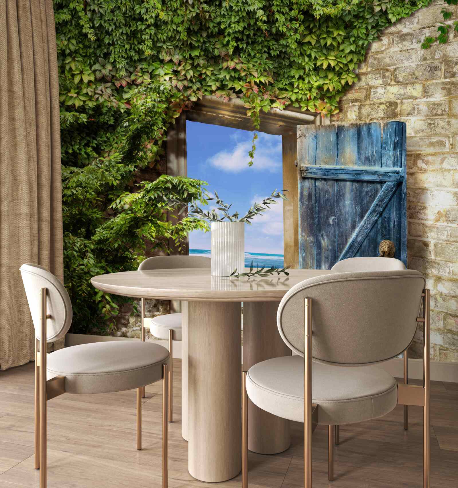 Fotobehang gezellig huis aan zee