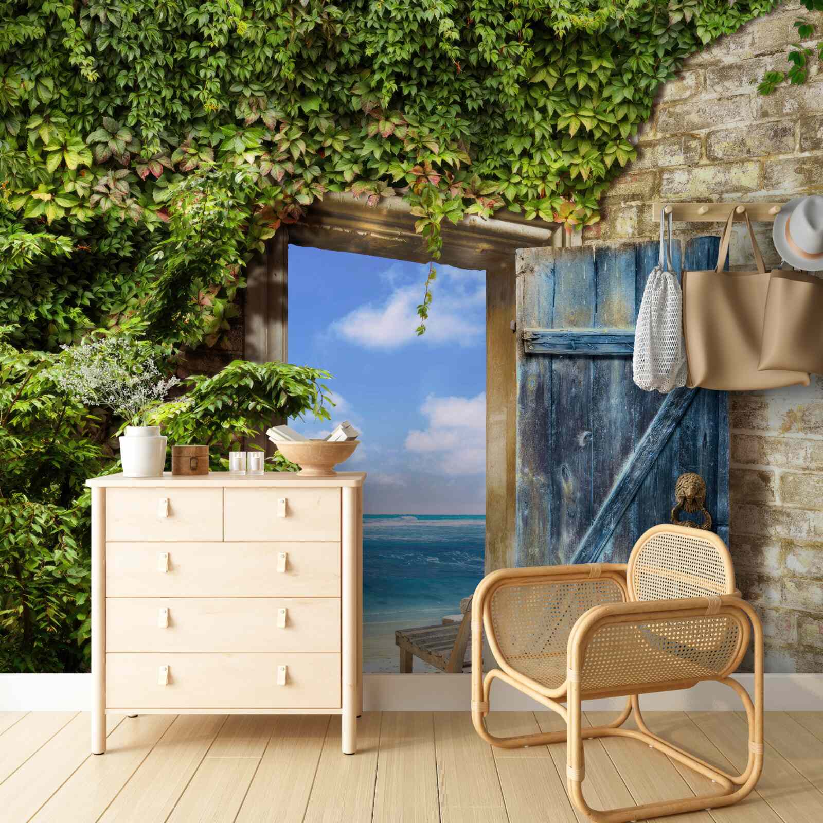 Fotobehang gezellig huis aan zee