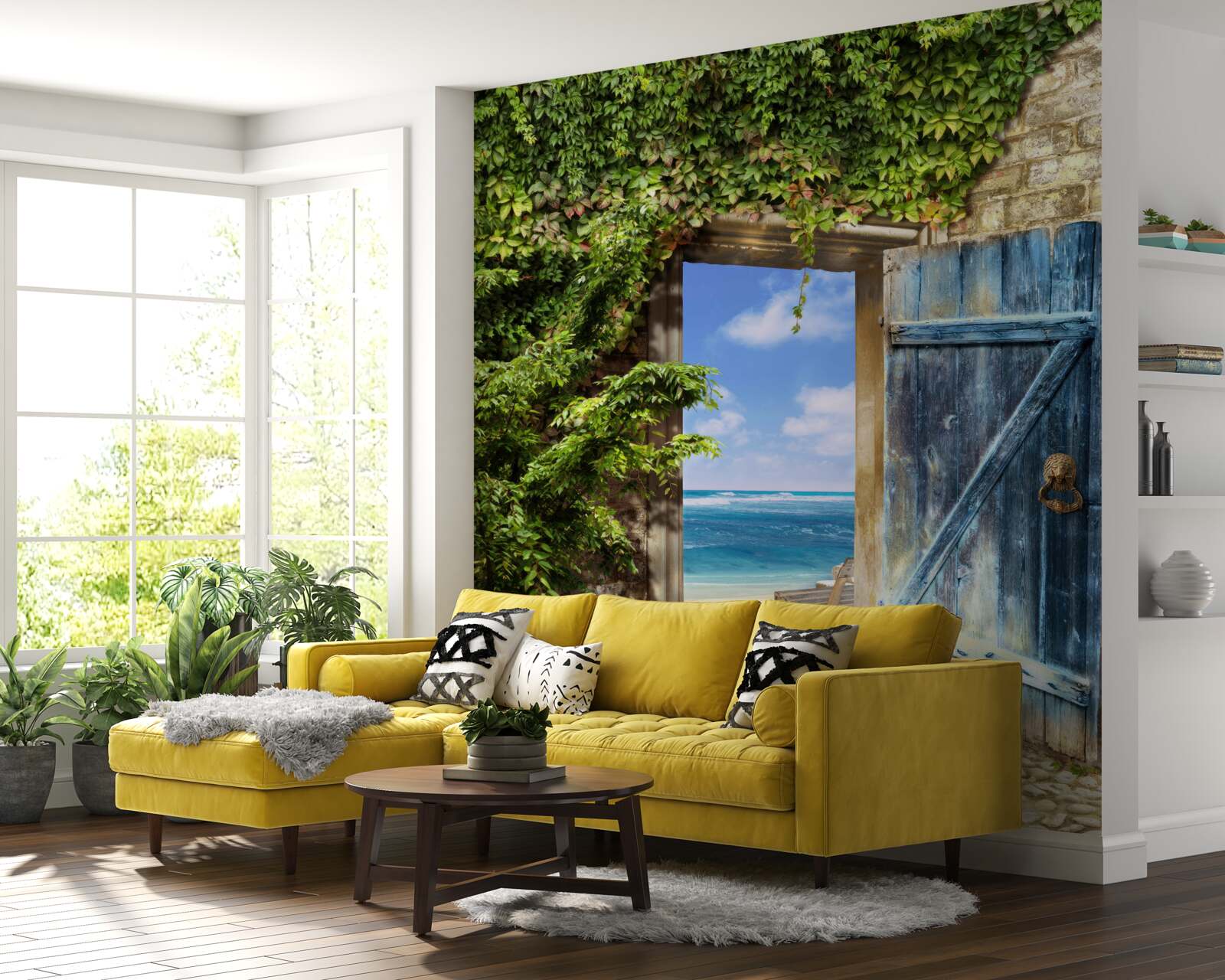 Fotobehang gezellig huis aan zee