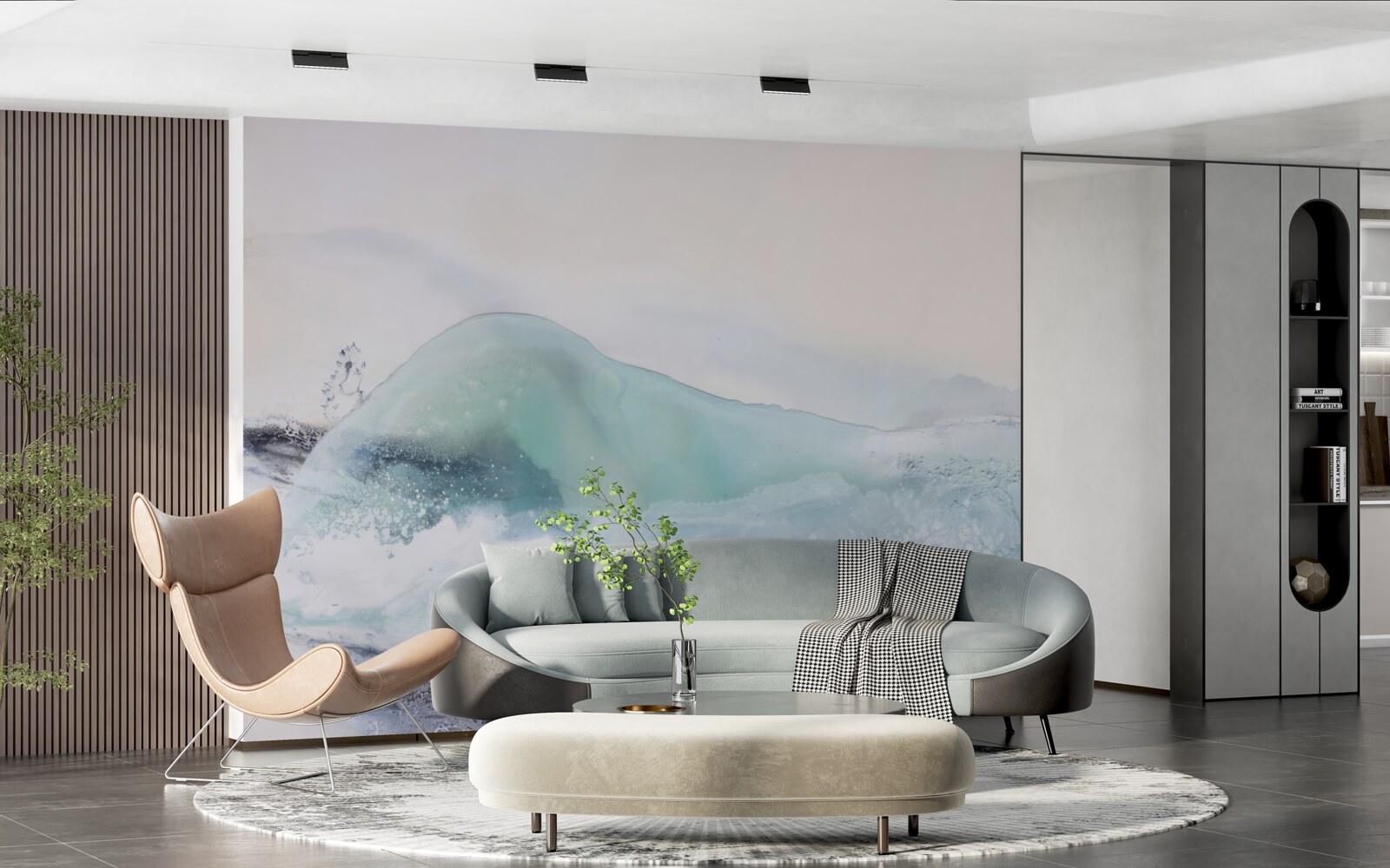 Fotobehang eindeloze stormachtige zee