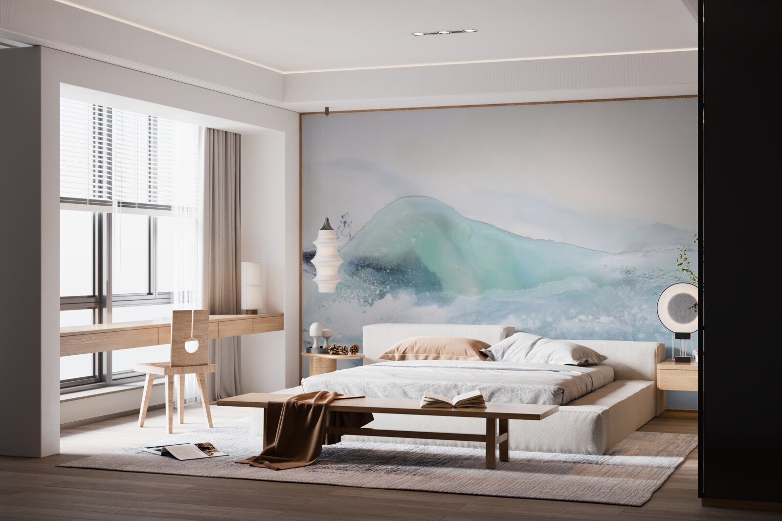 Fotobehang eindeloze stormachtige zee