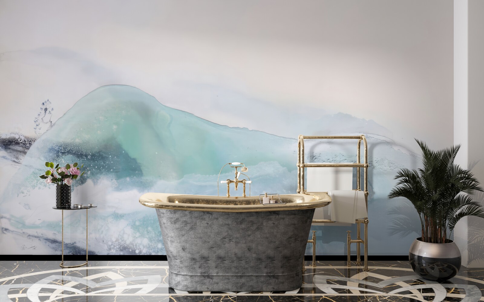 Fotobehang eindeloze stormachtige zee