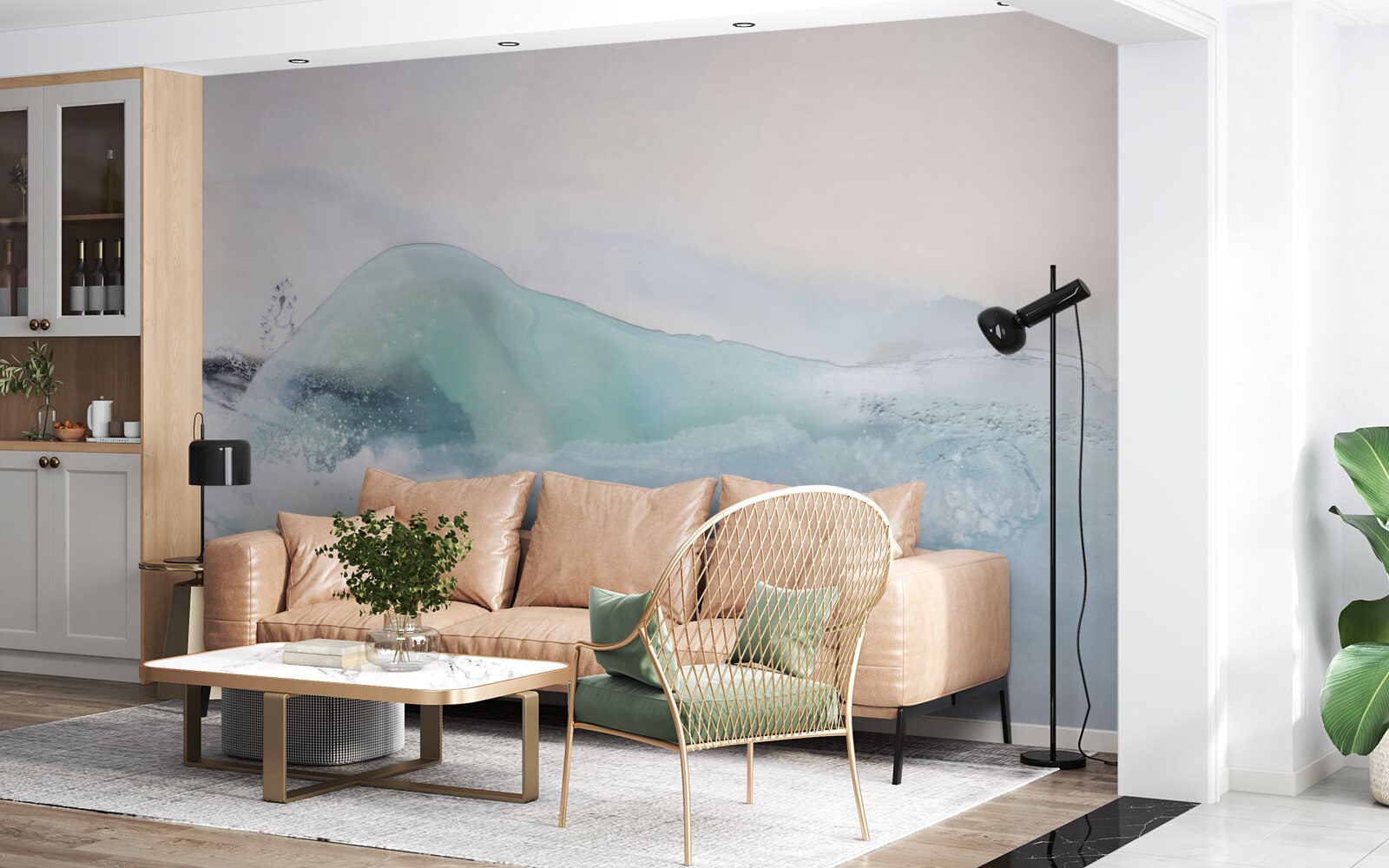 Fotobehang eindeloze stormachtige zee