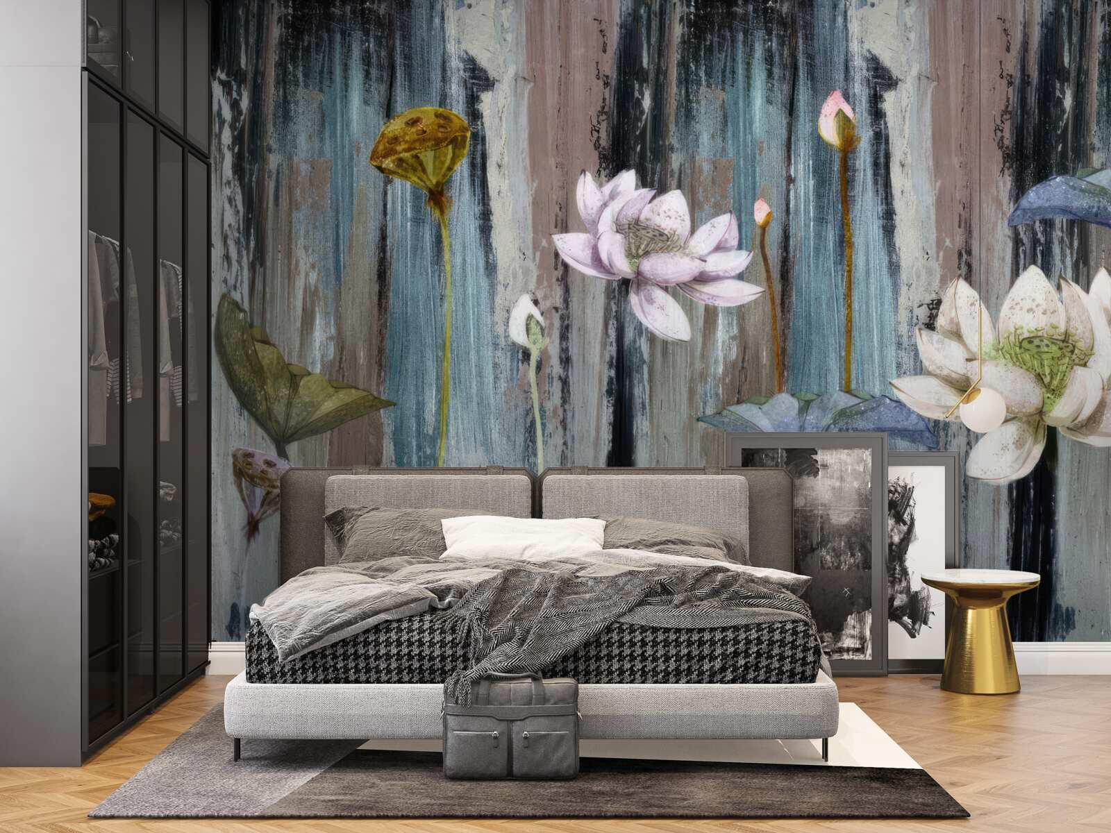 Fotobehang verven en bloemenstreken