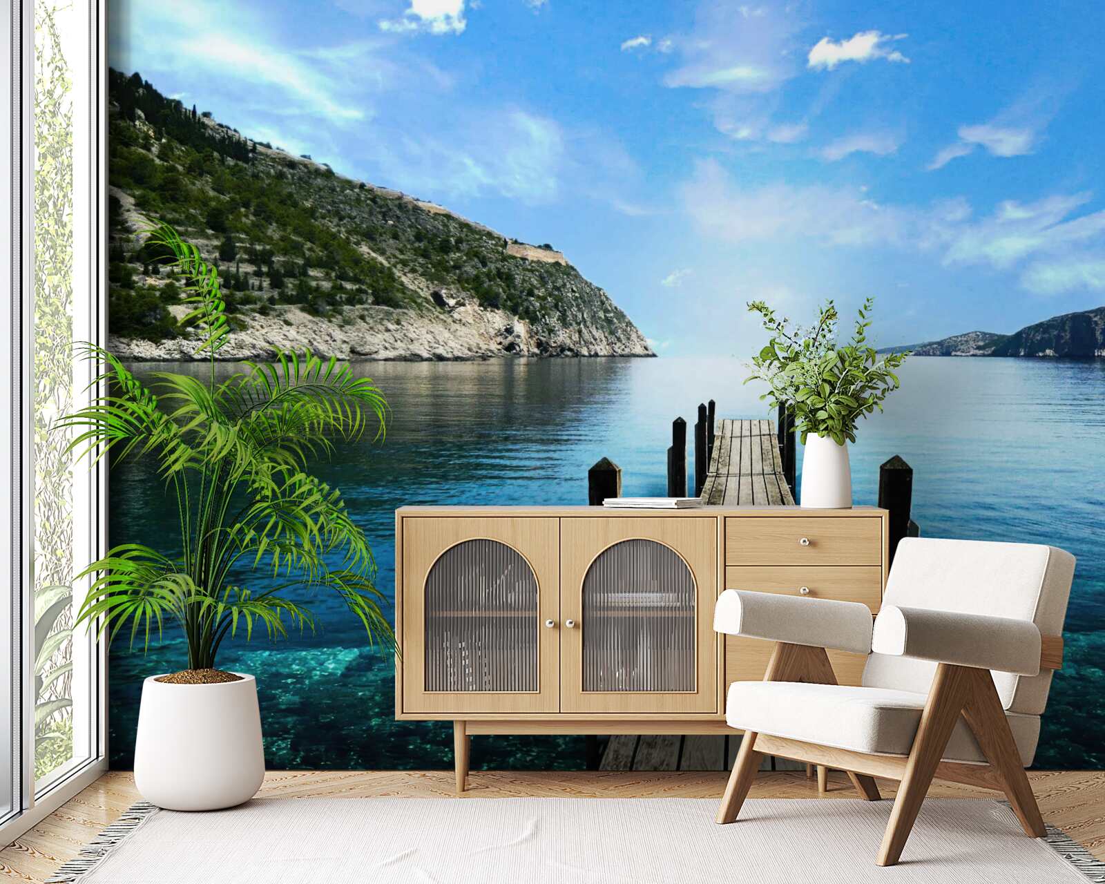 Fotobehang doorgang naar het water