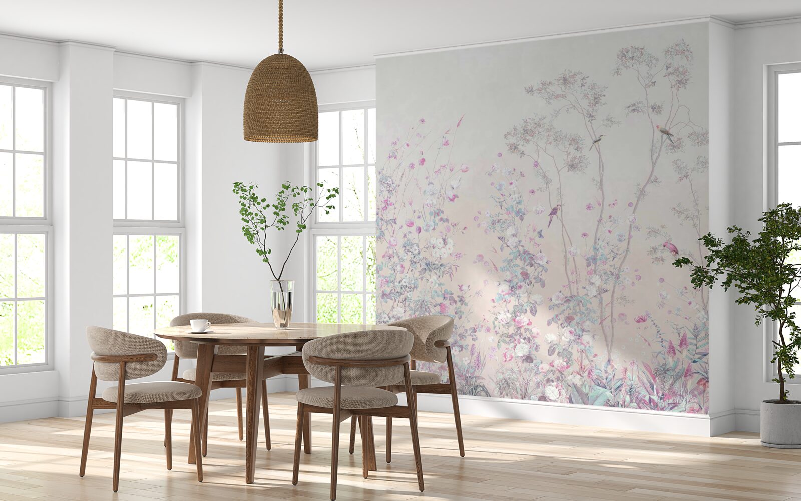 Fotobehang vogels op boomtakken