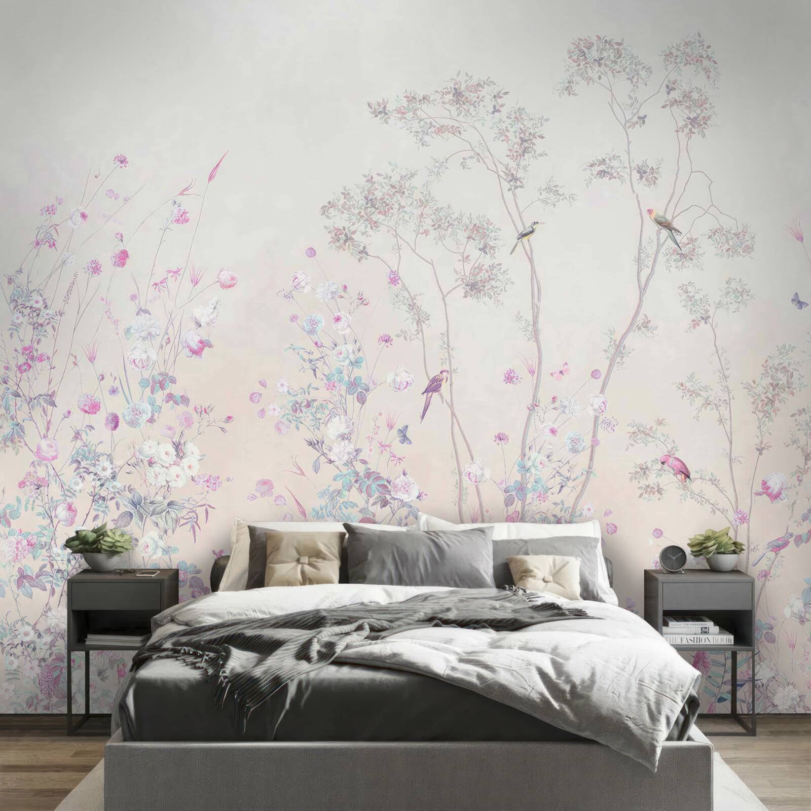 Fotobehang vogels op boomtakken