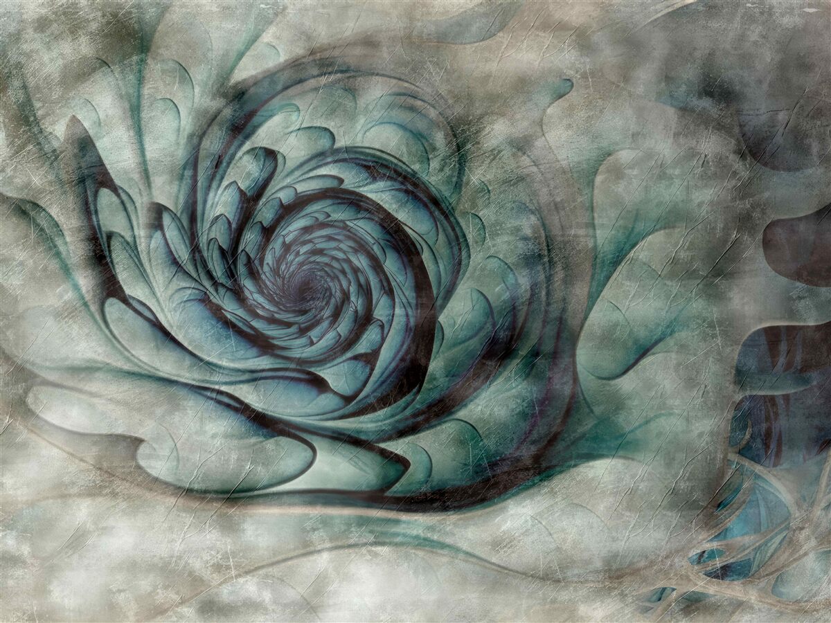 Fotobehang penseelstreken die een afbeelding van een bloem maken