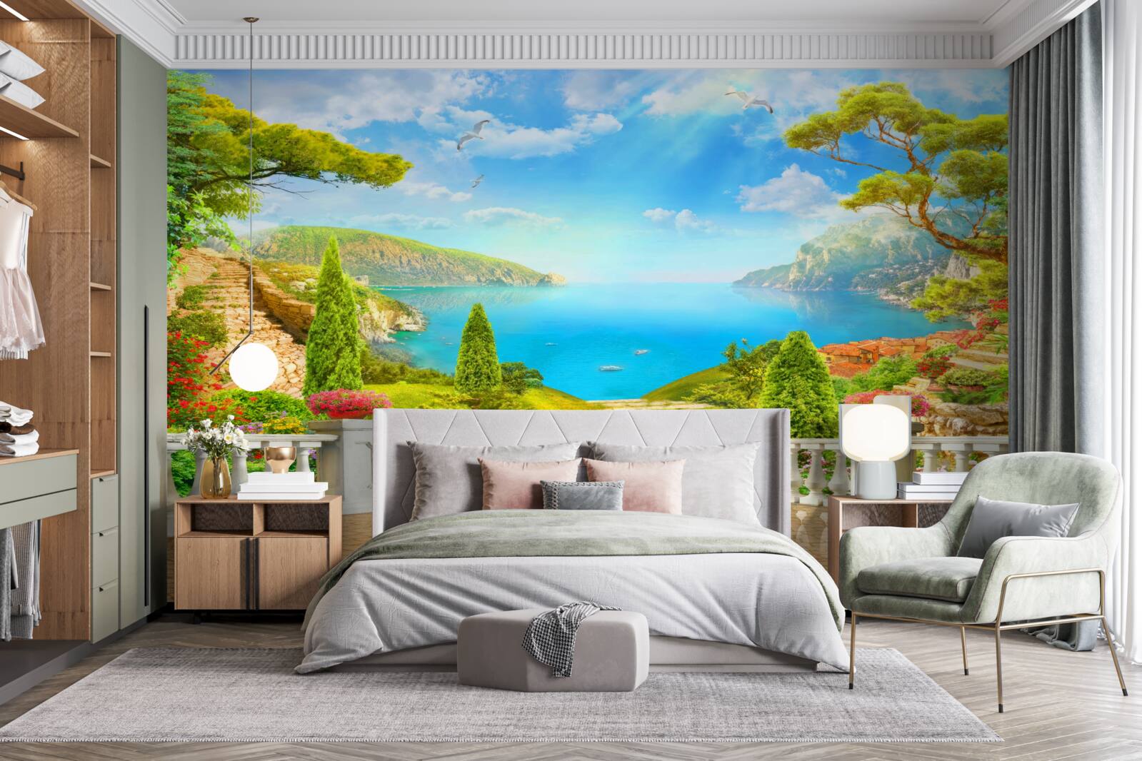 Fotobehang betoverend landschap vanaf het observatiedek