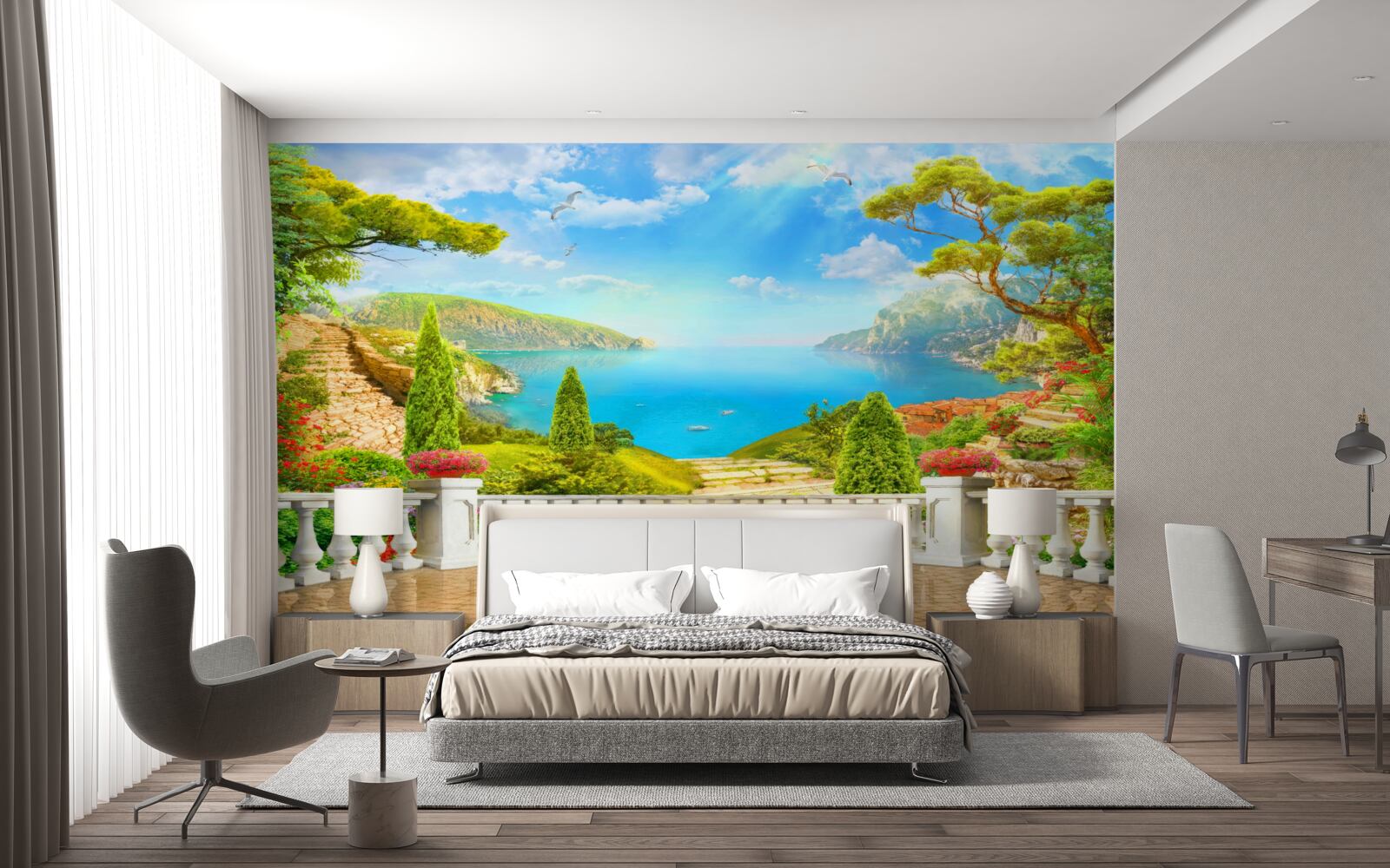 Fotobehang betoverend landschap vanaf het observatiedek