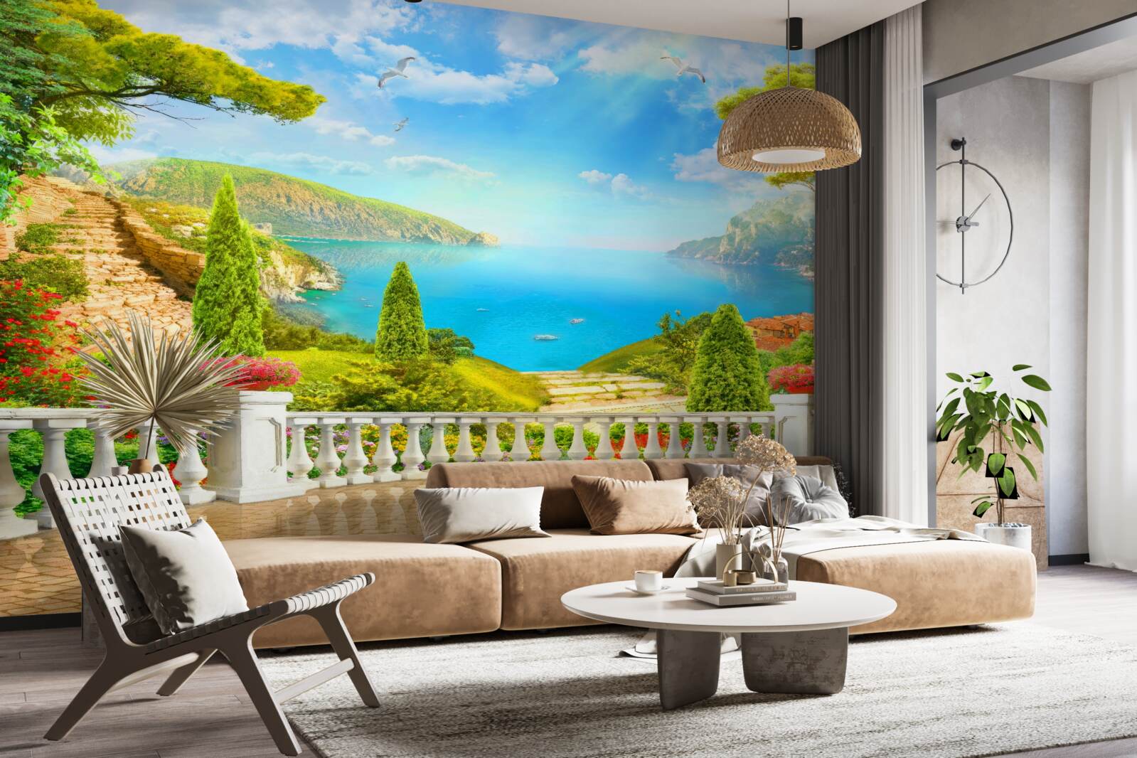 Fotobehang betoverend landschap vanaf het observatiedek