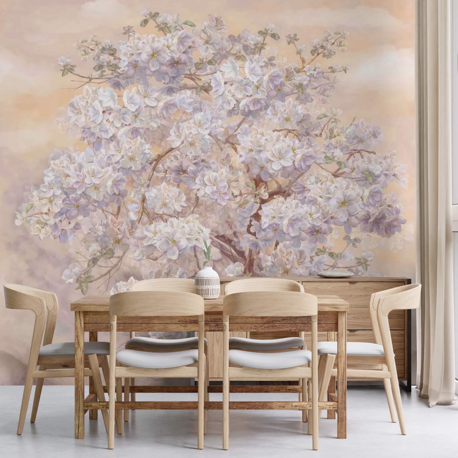 Fotobehang Grote boom in bloei