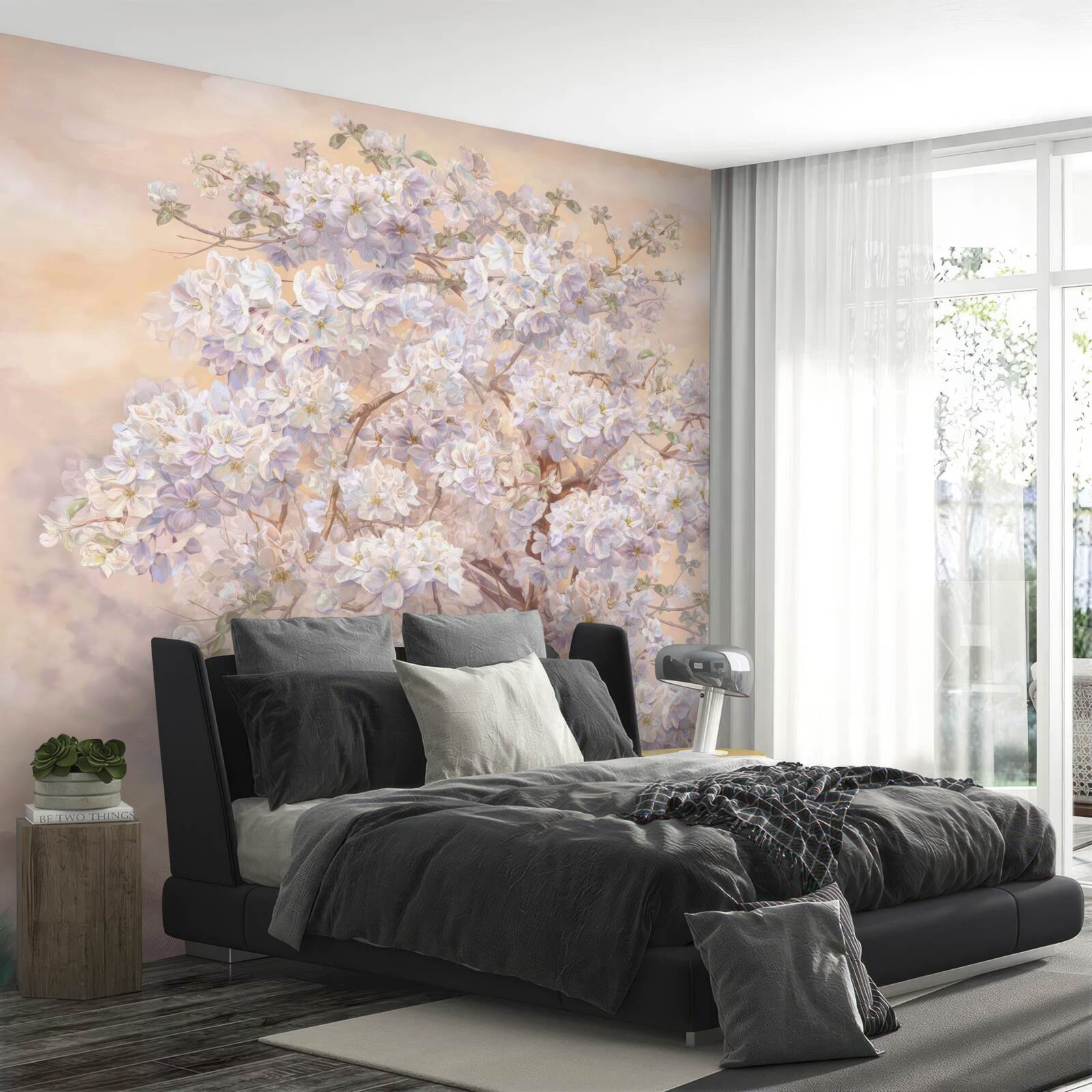 Fotobehang Grote boom in bloei