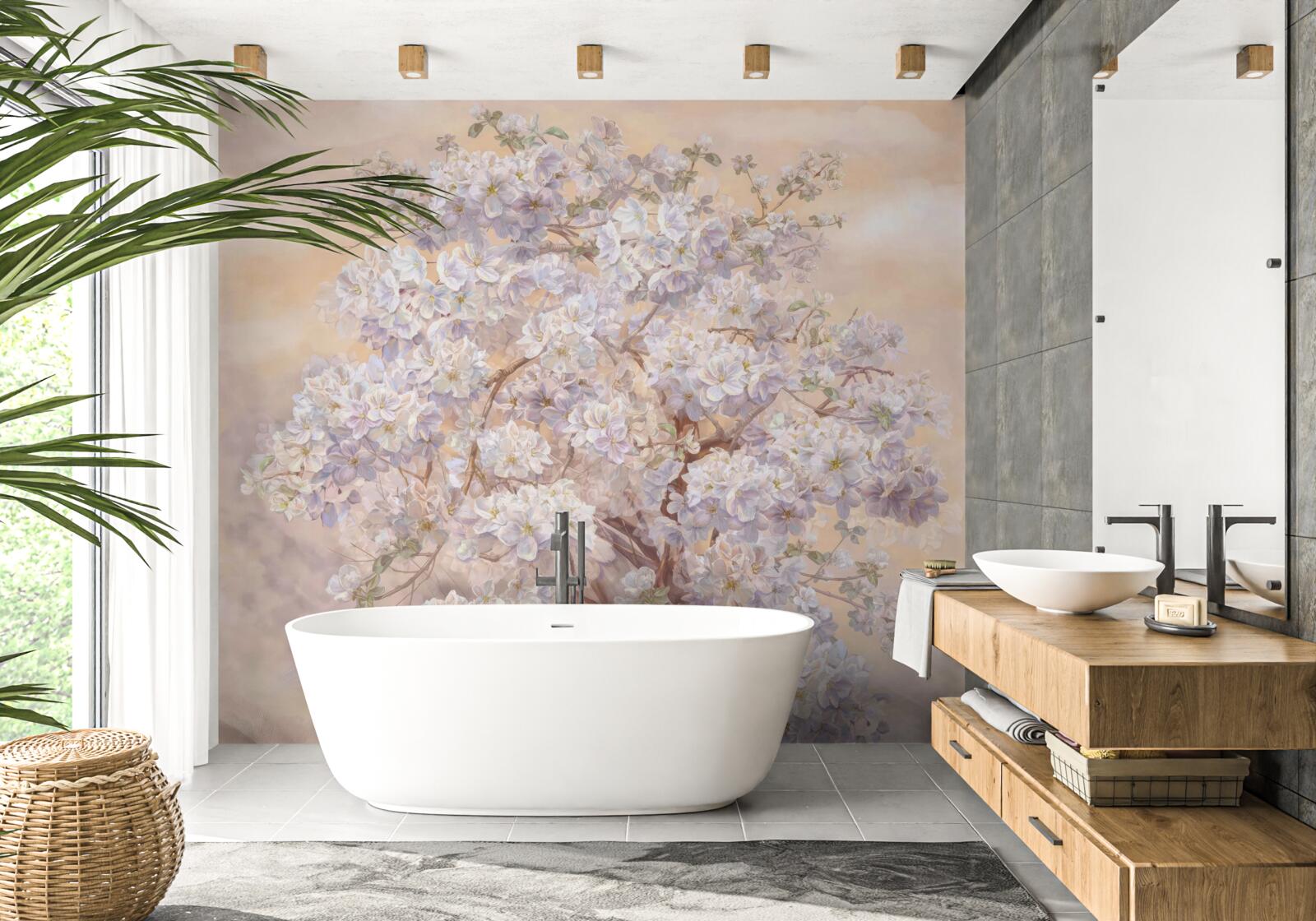 Fotobehang Grote boom in bloei