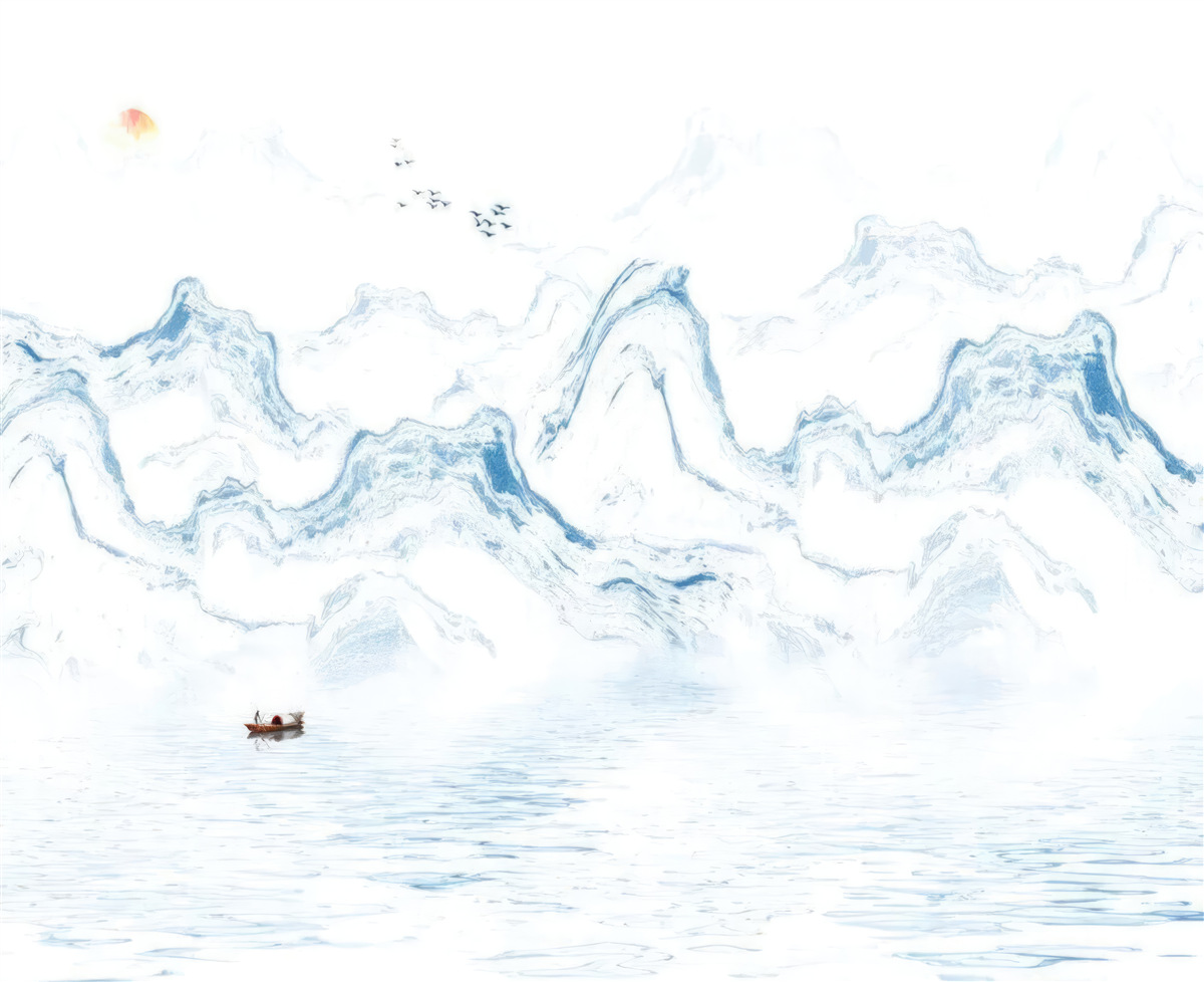 Fotobehang gebogen blauwe lijnen